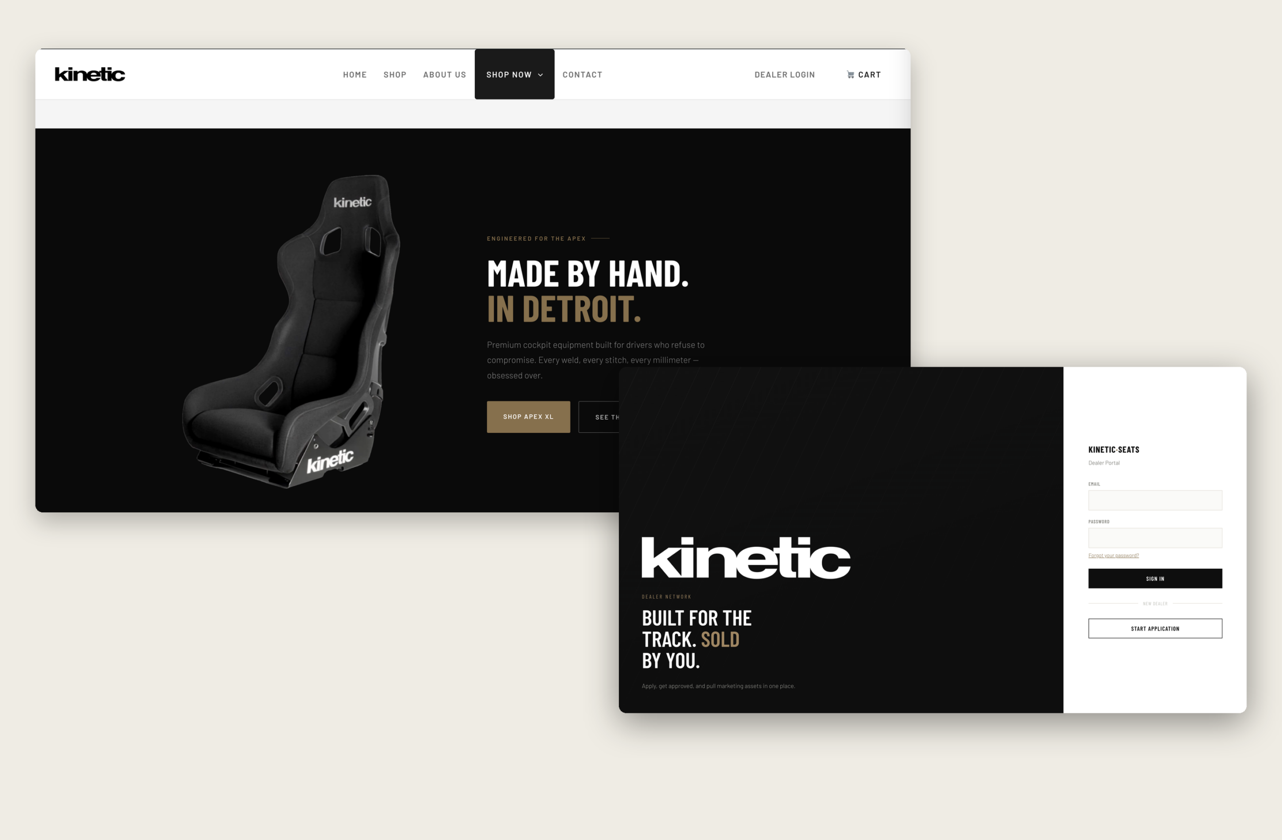 Kinetic — website and dealer portal